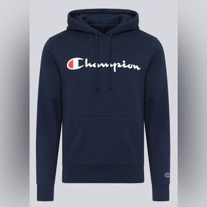 Navy Blue Classic Logo Champion Hoodie Sz Small